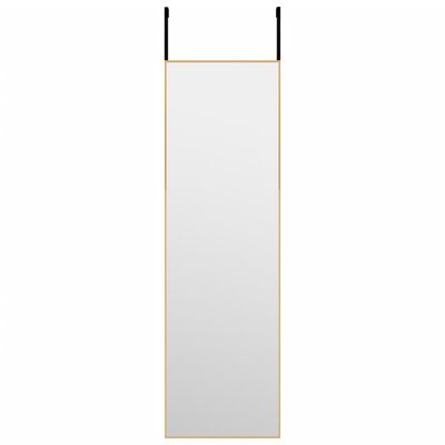 vidaXL Specchio da Porta Oro 30x100 cm in Vetro e Alluminio