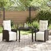 vidaXL Set da Pranzo per Giardino con cuscino 3 pcs Marrone polyrattan