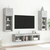 vidaXL Mobili TV a Muro con LED 5pz Grigio Cemento Legno Multistrato