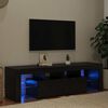 vidaXL Mobile Porta TV con LED Rovere Nero 140x36,5x40 cm Truciolato