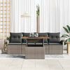 vidaXL Set Divano da Giardino 5 pcs Grigio Poly Rattan