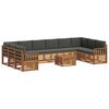 vidaXL Set divani 11 pcs Naturale e Antracite Legno di Acacia Massello