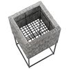 vidaXL Letti Rialzati da Giardino 3 pz in Polyrattan Grigio