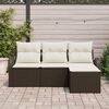vidaXL Set di divani con cuscino 4 pcs Marrone e bianco polyrattan