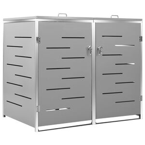 vidaXL Copribidone per Spazzatura Singolo 69x77,5x115cm Acciaio Inox