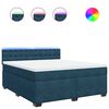 vidaXL Giroletto a Molle con Materasso Blu 180x200 cm in Velluto