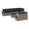 vidaXL Set Divani da Giardino 9 pz con Cuscini Grigio in Polyrattan