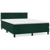 vidaXL Giroletto a Molle con Materasso Verde Scuro 140x190 cm Velluto