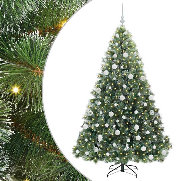 vidaXL Albero di Natale artificiale con 300 LED Verde 180 cm PE e PVC