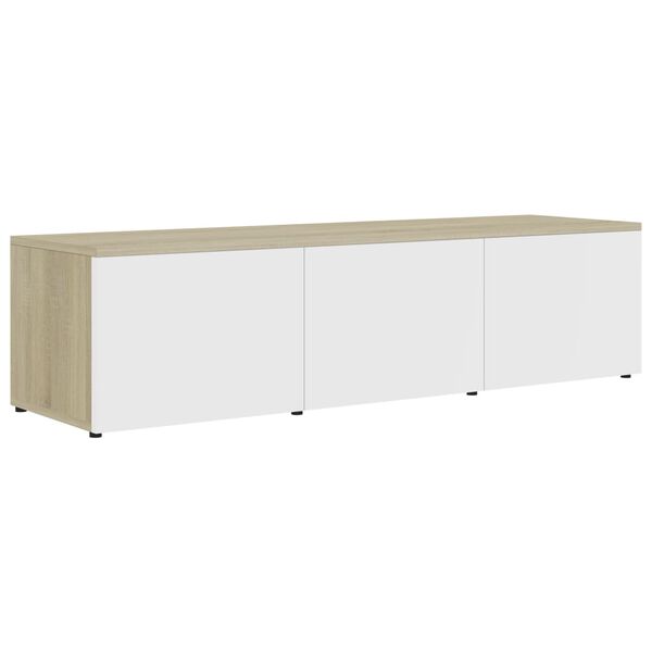 vidaXL Mobile TV Bianco e Rovere Sonoma 120x34x30 cm Legno Multistrato