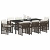 vidaXL Set da Pranzo per Giardino 9 pcs Marrone polyrattan