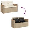 vidaXL Set Divano da Giardino 5 pz con Cuscini Beige in Polyrattan