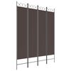 vidaXL Divisorio a 4 Pannelli Marrone 160x200 cm in Tessuto