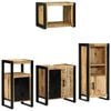 vidaXL Set di mobili per il bagno 4 pz Marrone e Nero 55 x 35 x 60 cm