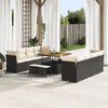 vidaXL Set Divano da Giardino 11 pcs Nero e Crema polyrattan