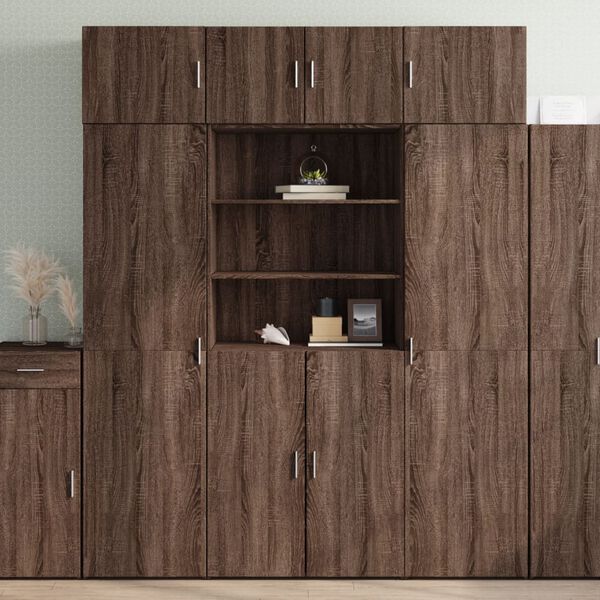 vidaXL Credenza Rovere Marrone 80x42,5x185 cm in Legno Multistrato
