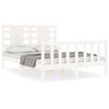 vidaXL Giroletto con Testiera Bianco Small Double Legno Massello