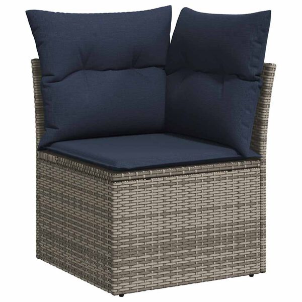 vidaXL Set Divani da Giardino 12 pz con Cuscini Grigio in Polyrattan