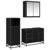 vidaXL Set di mobili per il bagno 3 pz Rovere Nero 80 x 33 x 60 cm