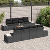 vidaXL Set Divano da Giardino con cuscino 9 pcs Nero polyrattan
