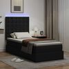 vidaXL Letto con contenitore e LED Nero 90 x 200 cm Pelle Sintetica