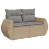vidaXL Set Divani da Giardino 7 pz con Cuscini Beige in Polyrattan