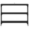 vidaXL Tavolo consolle con lo scaffale Rovere nero 100 x 22,5 x 75 cm