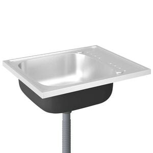 vidaXL Lavello da Cucina con Scarico Argento 600x500x155 mm Acciaio