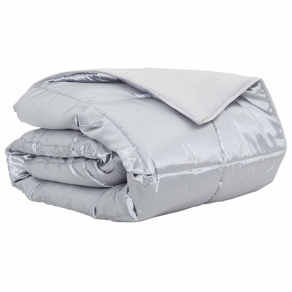 vidaXL Duvet Estivo Argento 135 x 220 cm Satin e Micropile