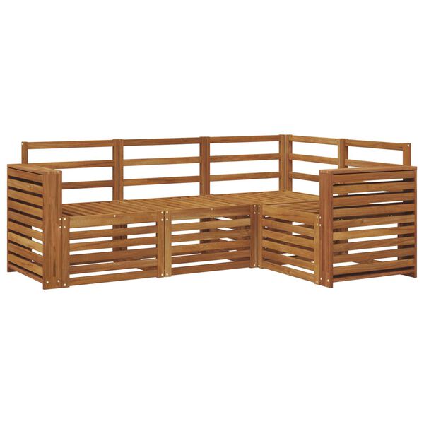 vidaXL Set divani 4 pcs Naturale Legno di Acacia Massello