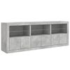 vidaXL Credenza con Luci LED Grigio Cemento 181,5x37x67 cm