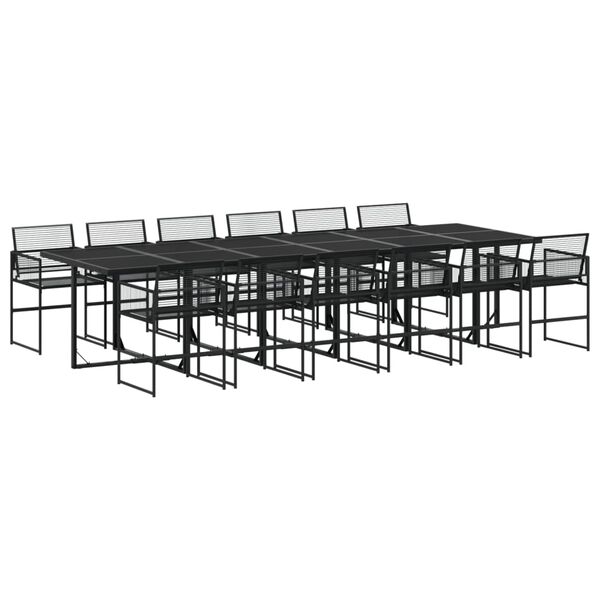 vidaXL Set da Pranzo da Giardino 13pz Nero in Polyrattan