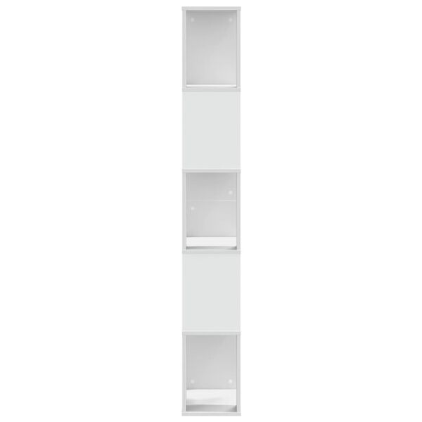 vidaXL Libreria 5 Ripiani Bianca 45x23,5x162,5cm Legno Multistrato