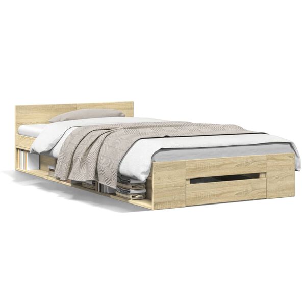 vidaXL Giroletto Cassetto Rovere Sonoma 90x190 cm Legno Multistrato