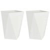 vidaXL Fioriera 2 pcs Bianco 50 x 50 x 75 cm Acciaio