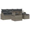 vidaXL Set Divano da Giardino con cuscino 6 pcs Grigio Poly Rattan