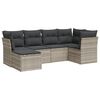 vidaXL Set Divano da Giardino 6pz con Cuscini Grigio Chiaro Polyrattan