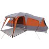 vidaXL Tenda da Campeggio con Portico 9 Persone Grigio e Arancione