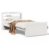 vidaXL Giroletto con Testiera Bianco 75x190 cm Legno Massello di Pino