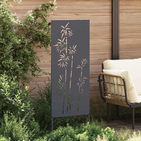 vidaXL Schermo per privacy in giardino Floreale Antracite 50 x 140 cm