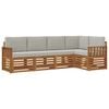 vidaXL Set di divani da esterno 5 pz Grigio Naturale e Chiaro