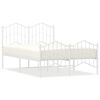 vidaXL Giroletto con Testiera e Pediera Metallo Bianco 120x190 cm