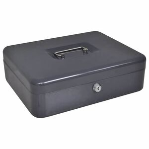 vidaXL Scatola per Contanti Grigio scuro 30 x 24 x 9 cm Acciaio