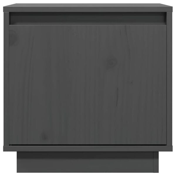 vidaXL Comodino Grigio 40x30x40 cm in Legno Massello di Pino