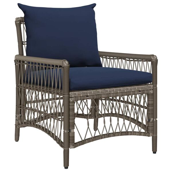 vidaXL Sedia da Giardino Grigio 60 x 70 x 78cm polyrattan