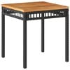 vidaXL Tavolo da Giardino Nero 38x38x42cm in Polyrattan e Legno Acacia