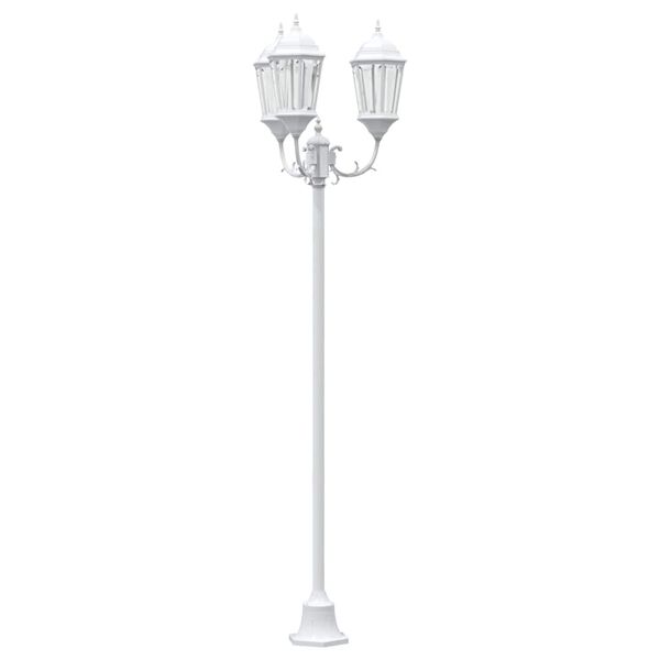vidaXL Luce da Giardino Bianco 57 x 49 x 241 cm Alluminio e vetro