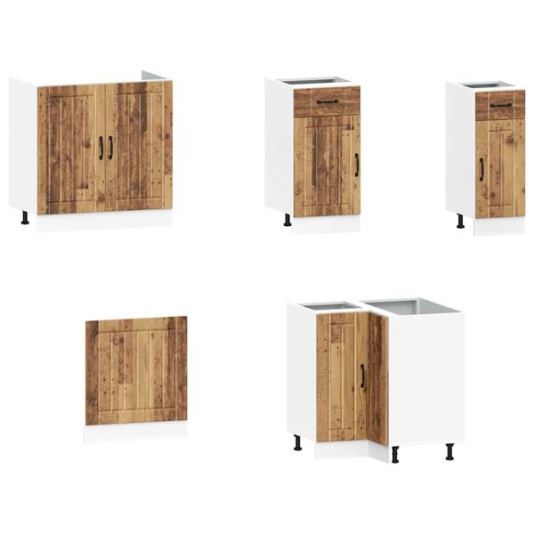 vidaXL Set Mobili da Cucina 11 pz Lucca Legno Antico in Truciolato