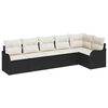 vidaXL Set Divano da Giardino Nero polyrattan