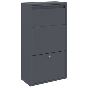 vidaXL Cassetta per pacchi con porta Antracite 44 x 22 x 82 cm Acciaio